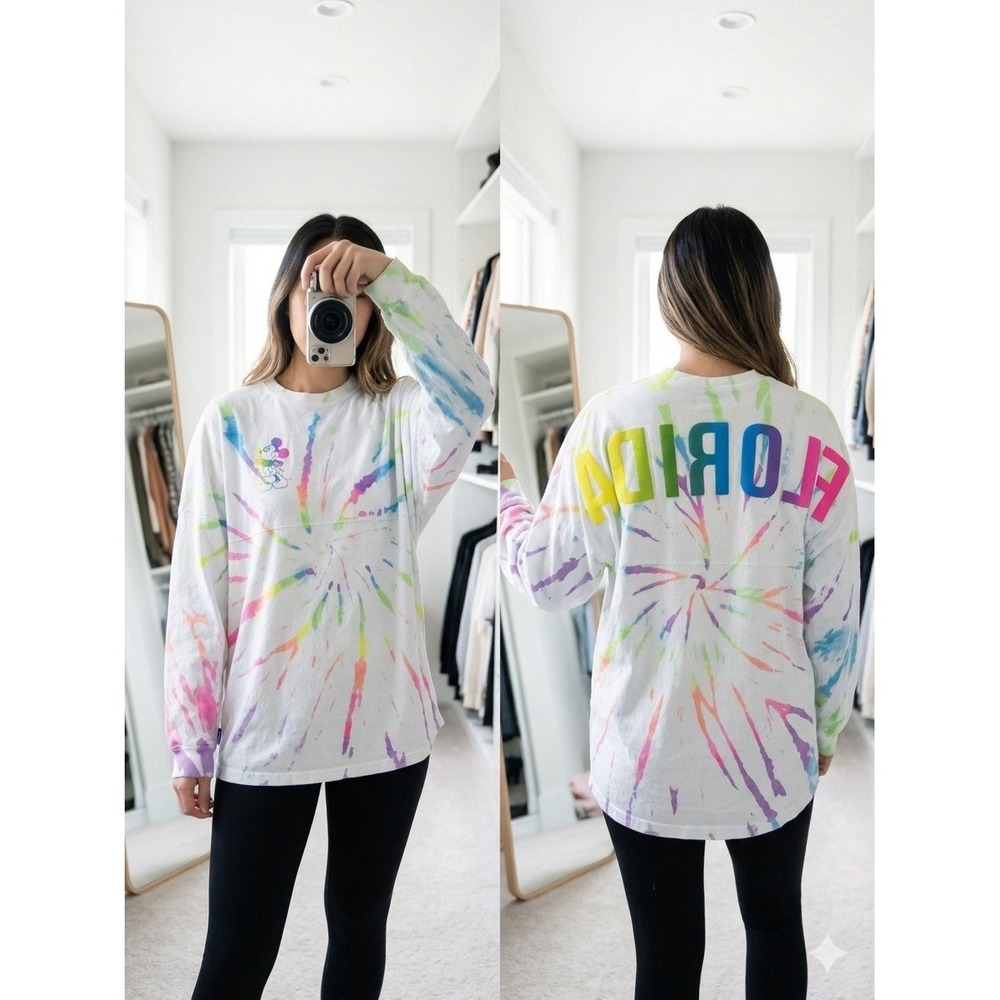 Disney Spirit Jersey Florida Rainbow Tie Dye Mickey Mouse‎ Unisex Large